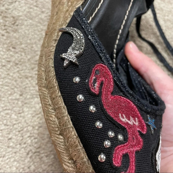 MARC JACOBS Nathalie Crystal & Pearl Embellished Raffia Espadrille Wedges - Picture 10 of 16